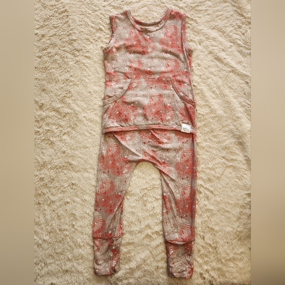 Ready Set Romper Front Opening Tank Romper in Fire Work It - Picture 1 of 3